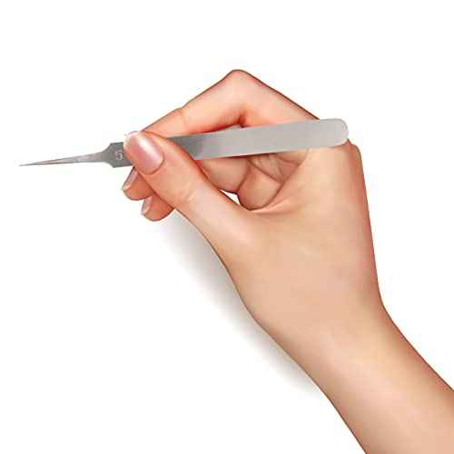 The Beadsmith Knotting Tweezers ? 4.75 inches Long ? Smooth Tapering Tip with a Straight Extra Fine Point ? Made of Stainless Steel - Precision Tool for Crafting and Jewelry Making
