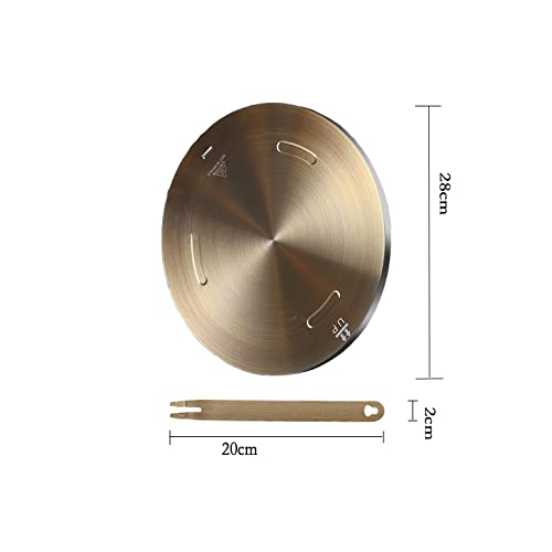 11inch Grourarty Stainless Steel Induction Heat Diffuser Plate with Handle, Gold 11inch