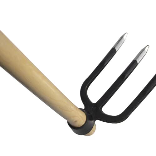55-Inch Pure Solid Wood Replacement Handle for Garden Digging Spading Fork, Surface Coated with Protective Paint, Clear Finish, Convenient and Durable