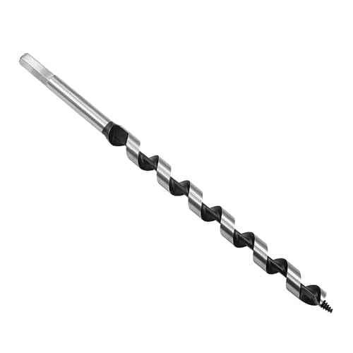 5/8" Diameter Auger Drill Bit 12" Ship Auger Long Drill Bit 3/8" Hex Shank Long Drill Bits for Wood Hole Cutter in Hardwood, Softwood, and Composite Materials