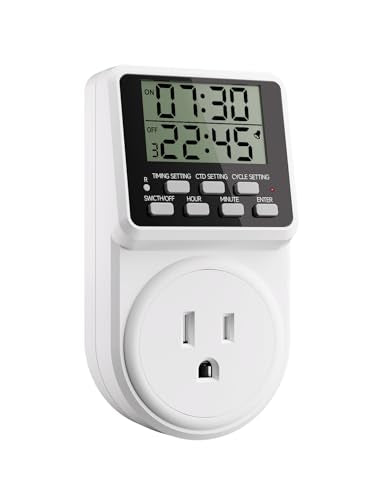 Techbee Digital Timer Plug 24-Hour Programmable Indoor Power Switch - 1 Pack
