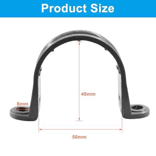 12 Pcs Grey 1 1/2 Inch PVC Pipe Straps Conduit Clamps Pipe Clamps, 2 Holes PVC Pipe Mounting Bracket for PVC Pipe Conduit and Cables