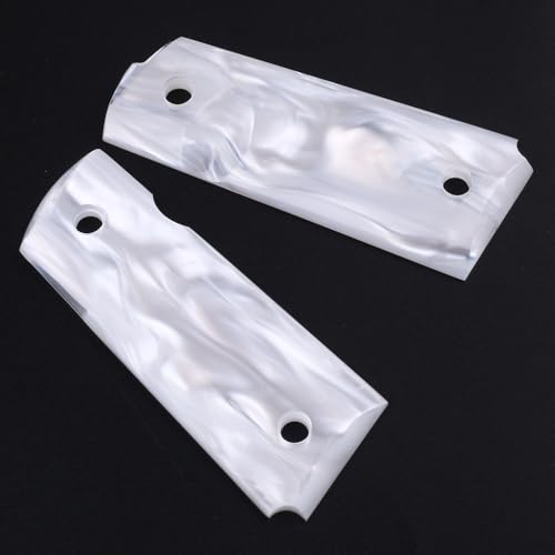 Cool Hand 2 Pcs Acrylic Knife Handle Scales Slabs Custom DIY Tool Material for Knives Making Blanks Blades, Synthetic White Pearl