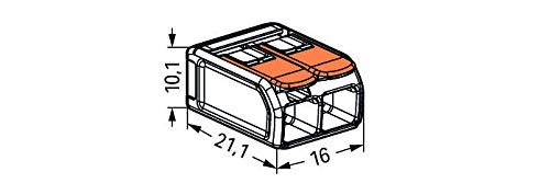 WAGO 221-612 Lever-Nuts Wire Connectors 10AWG 2-Conductor, Pack of 50