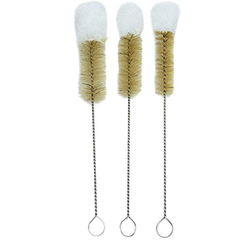 HUJI Stainless Steel Multi-Purpose Cleaning Soft Tip Brushes (Set of 3)
