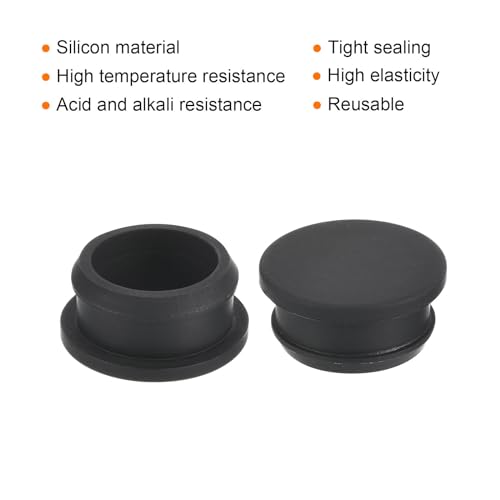 MECCANIXITY 26mm Silicone Locking Hole Plugs Black Pack of 2 - Waterproof Sealing