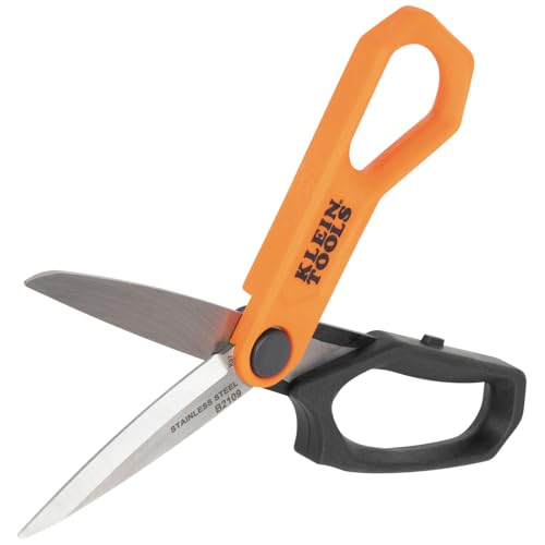 Klein Tools B2109 Heavy Duty Scissors, Multipurpose Utility Shears for Cutting Fabric, Cardboard, Plastic, Metal and More, Stainless Steel, 9-Inch