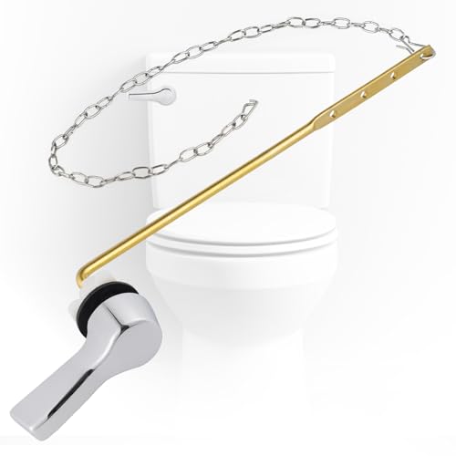 iFealClear Front Mount Toilet Handle Replacement Kit Chrome, Solid Brass, Adjustable, Universal Fit