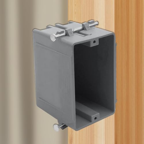 XGGYA 1-Gang Gray PVC Electrical Outlet Box, 18 Cubic Inch, New Work