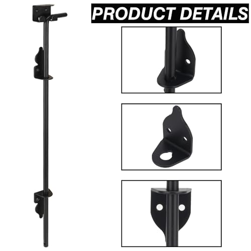 18 Inch Heavy-Duty Black Cane Bolt Drop Rod for Gates, 1 Pack - EVCUHASL