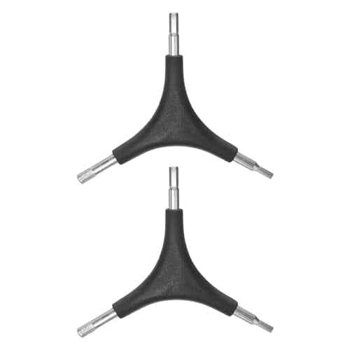 HARFINGTON 2pcs Y-Shaped 3 Way Wrench 4mm 5mm 6mm Y-Type Inner Hexagon Spanner Chrome Plating Portable Bike Hex Wrench Torque Spanner for Bicycle Cycling Repair Hardware Tools, Black