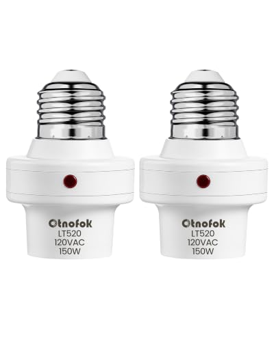 White E26 Dusk to Dawn Light Sensor Socket 300° Rotatable Outdoor Bulb Holder