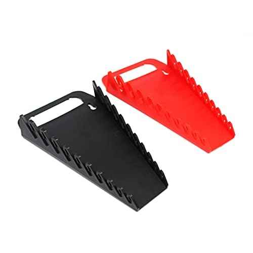 10-Tool Gripper Wrench Organizer Tray Kit - 2 Plastic Portable Gripper Tray Holders (2 Piece Kit, Black & Red)