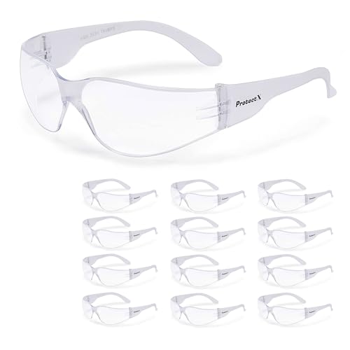 ProtectX Safety Glasses for Men & Women, Safety Sunglasses with Anti-Fog Scratch Resistant Lenses, Non-Slip Grips, ANSI Z87.1