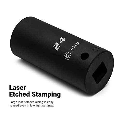 Capri Tools Deep Impact Socket, 1/2-Inch Drive, 6-Point, Metric (19 mm)