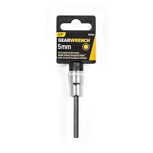 GEARWRENCH 3/8" Drive Mid-Length Hex Bit Socket, 5mm - 82540
