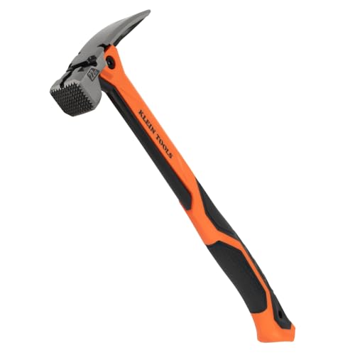 Klein Tools H81022 Anti-Vibration Milled Face Framing Hammer with Straight Claw, 22-Ounce Forged Steel, Magnetic Nail Starter and Extra-Large Squared Strike Face