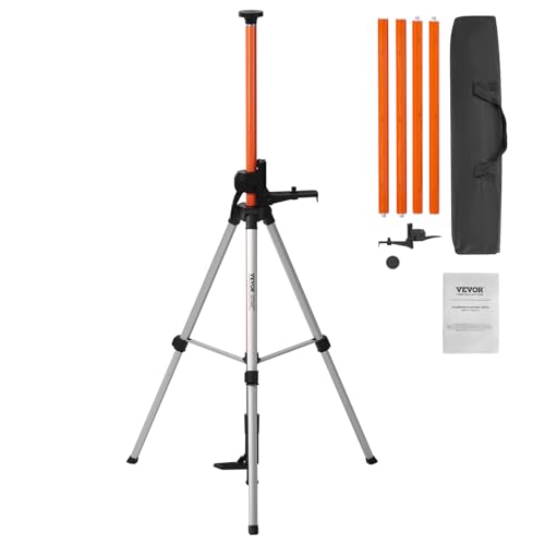 VEVOR Extendable Laser Level Tripod with 1/4"-20 & 5/8"-11 Mounts, 40.94"-133.85" Heavy-Duty Aluminum