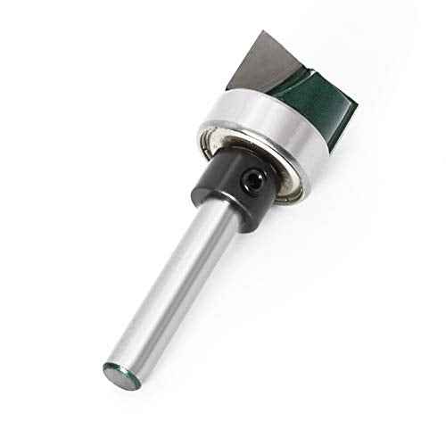 Yakamoz 1/4 Inch Shank Flush Trim Plunge Template Router Bit with Ball Bearing Hinge Mortising Router Bit Cutter Woodworking Tool, 3/4" Cutting Diameter