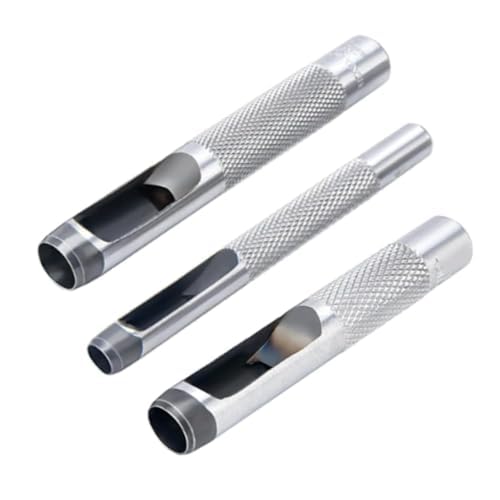 3Pcs Silver Grommets Hole Punch, Steel Hollow Leather Punch Set, 3-Piece Set (1/4, 3/8, 1/2 inch) is an Original Accessory for The ASDFGHT Grommet Tool Kit,Grommet Kits