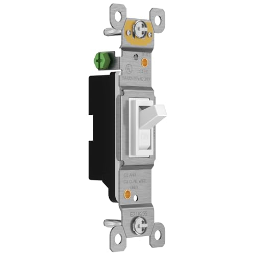 ENERLITES 10 Pack White Single Pole Toggle Light Switch - Without Wall Plate