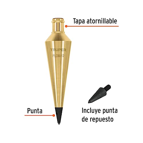 TRUPER PLOM-12 Brass Plumb Bobs 12 Oz (340 g)