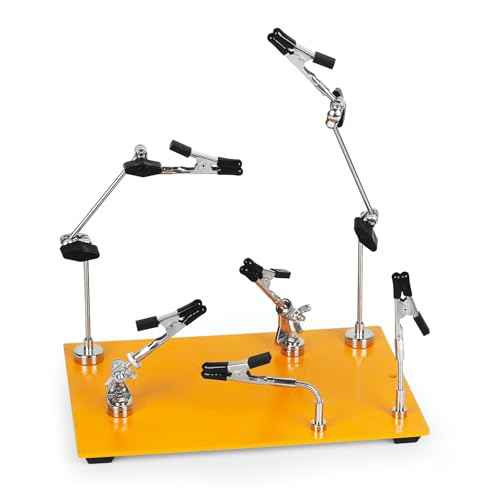 NOEVSBIG Helping Hands Soldering Station, 6 Flexible Arms & Heavy-Duty Base Magnetic Helping Hands Soldering, Third Hand Soldering Tool PCB Holder Helping Hands for Soldering Crafts Jewelry Hobby