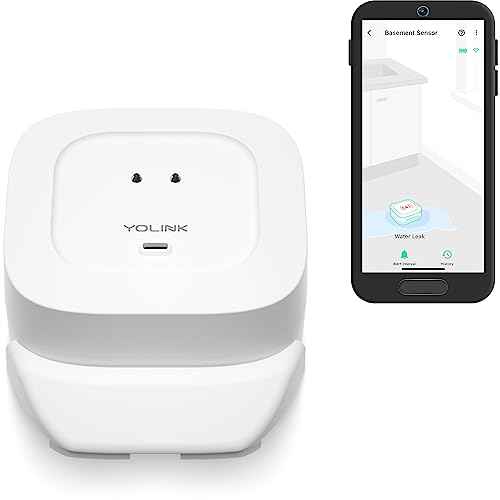 YoLink Water Leak Detector 4 with 105dB Audio Alarm, App Push, Email Alerts and Limited Text, MoveAlert Function, Freeze Warning Water Sensor Alarm w/ Alexa, IFTTT - 1/4 Mile Long Range, Hub Required