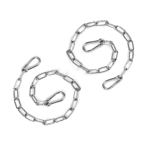 HAVANSIDY 2 Pack 24-Inch Stainless Steel Gate Chain Lock with Double Carabiners for Fence & Gate Security