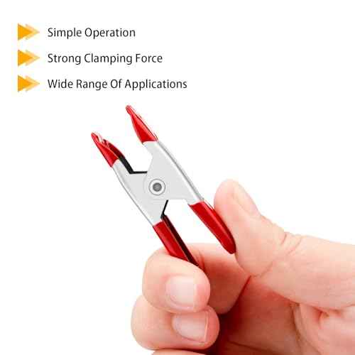 30 Pcs Small Spring Clamp,2 Inch Mini Clamps,Heavy Duty Spring Clamps Maximum Opening Of 0.78 Inch,Pvc Plastic Coated Handle,Perfect For DIY, Woodworking, Home Decoration, Or Industrial Production,Red