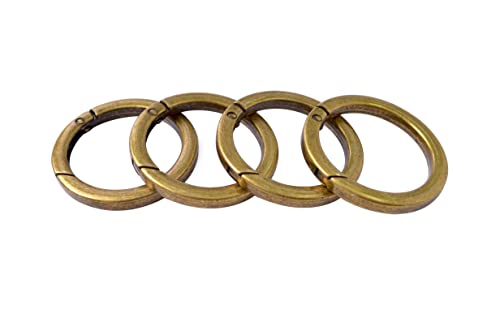 Antique Bronze 1" 25mm 4pcs Metal Spring Carabiner Key Rings & Snap Hooks