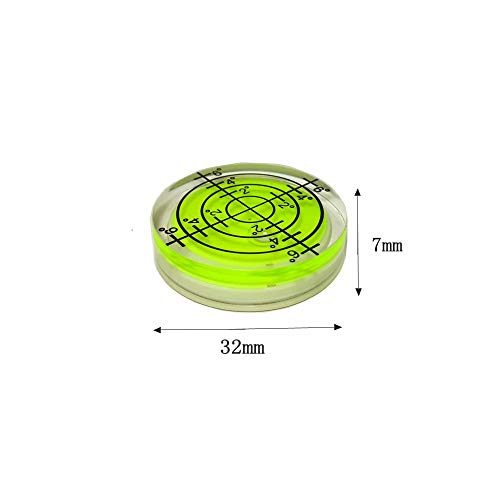 6-Pack Bubble Spirit Level Set 32x7mm Circular Levels for RV Trailer Tripod Phonograph