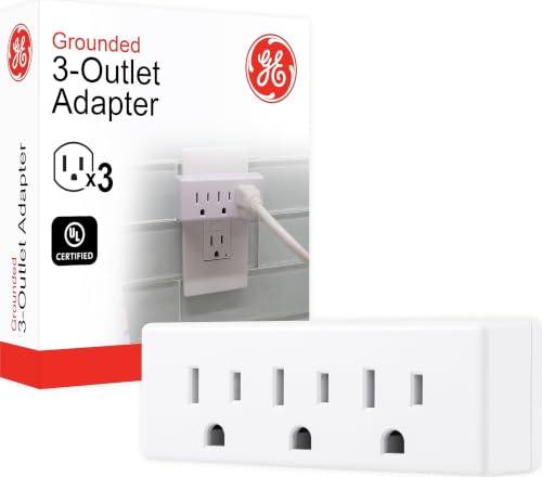 GE White 3-Outlet Wall Power Extender, Indoor Indoor Use, 1 Pack
