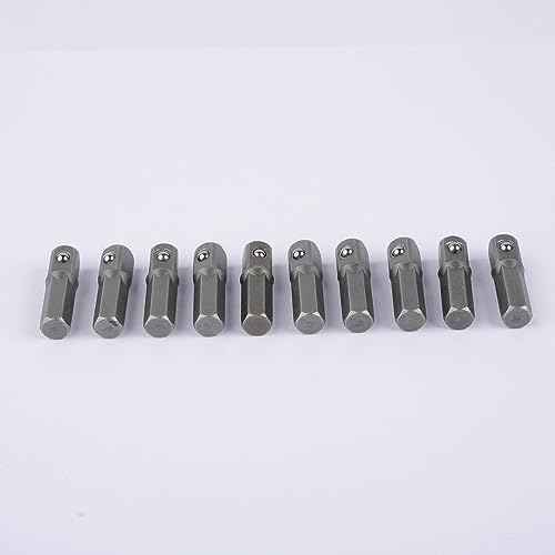 10PCS Replacement Part for M.C: Impact Socket Extension Adapter Converter Set - 1/4" Hex Shank to Square Drive 25mm | Chrome Vanadium Steel Tools for Power Drill, Driver Bit & Cordless Screwdriver