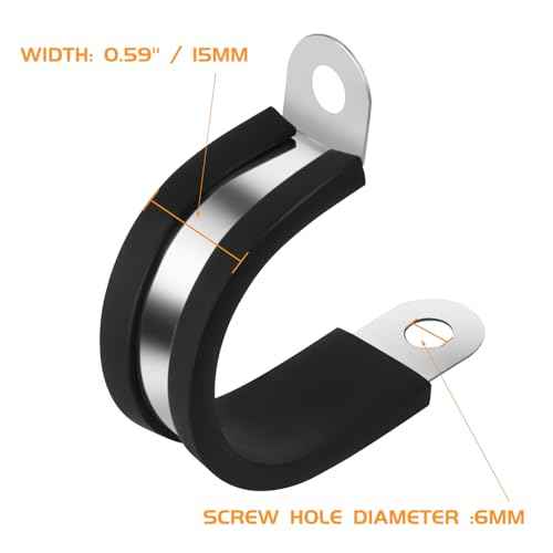 20 Pcs 1 Inch 304 Stainless Steel Cable Clamp, Rubber Cushioned Insulated Clamp, Conduits Pipe Strap Clamps for Pipe Fixing on Various Surfaces