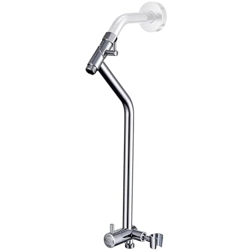 G-Promise All Metal Shower Diverter with Low Holder, Extended 13.5 Inch, 3-Way Diverter Valve with Pause Mode for Handheld and Fixed Shower Heads ? 4-Setting Replacement Part (Chrome)