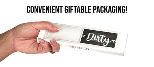 FridayVibez Dark Farmhouse Dishwasher Magnet Sign — Clean/Dirty, 7x2in, Adhesive Included