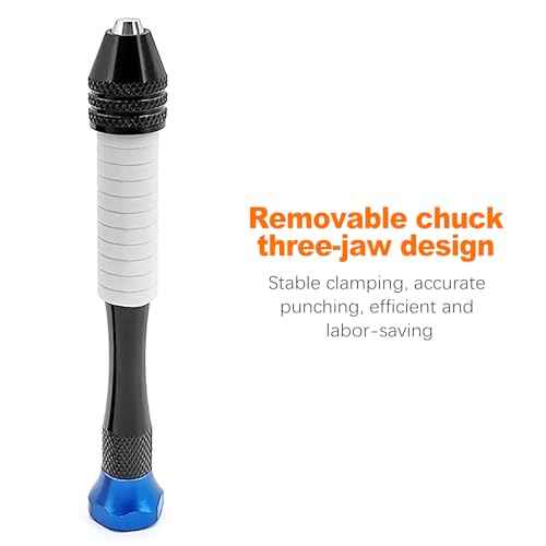 CoguZed 26 Pcs Jewelry Hand Drill Set, Versatile Pin Vise Craft Drill for Jewelry Making, High Precision Manual Drill with Mini Twist Drills Bits, Ideal for Wood, Plastic, Miniature Crafting(Blue)