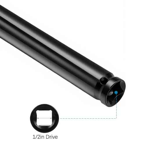 9/16"(14mm) Power Nut Driver, Nut Runner Hollow Socket Fit Long Bolts and Ductwork, 9/16" Deep Socket (7.65"Length)