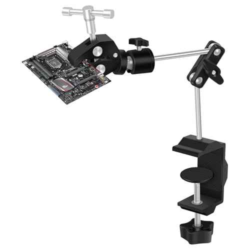 Helping Hands Soldering Clamp with 16" Flexible Arm, 360¡Æ Rotating Bracket- Adjustable Clamps for Hold Hot Air Guns, PCB, Welding, DIY, Repairs, and Craft Projects