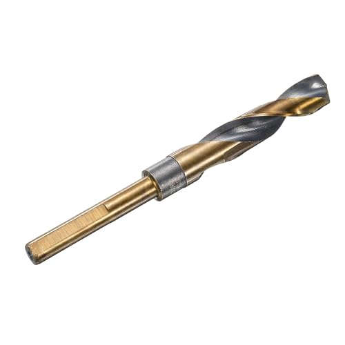 HARFINGTON Twist Drill Bit 37/64" Dia High-Speed Steel 4341 Metric Drill Bits 5.7" Overall Length with Black & Gold Oxide Coating for Drilling Hard Metals, Stainless Steel, Alloy Steel