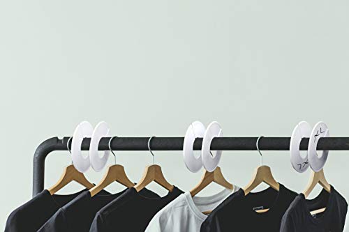 FindUWill 20 Pack Clothing Size Dividers with Marker for Closet Organization – White, Blank, Round Hangers Labels