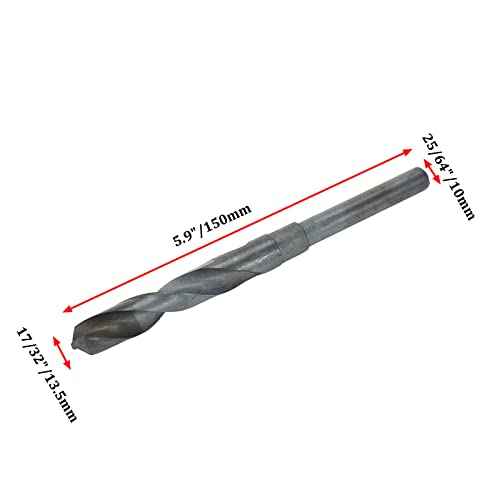 Reduced Shank Drill Bit 17/32"/13.5mm Drilling Dia High Speed Steel Straight Shank Drill Bit