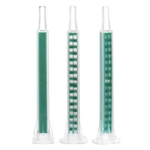 QWORK Static Mixing Nozzle Tip, 50 Pcs Mixing Epoxy Adhesive Applicator Nozzle,Mixer Plastic Resin Mixing Tip for AB Gun 50ml/1.7oz(1:1/1:2Ratio)