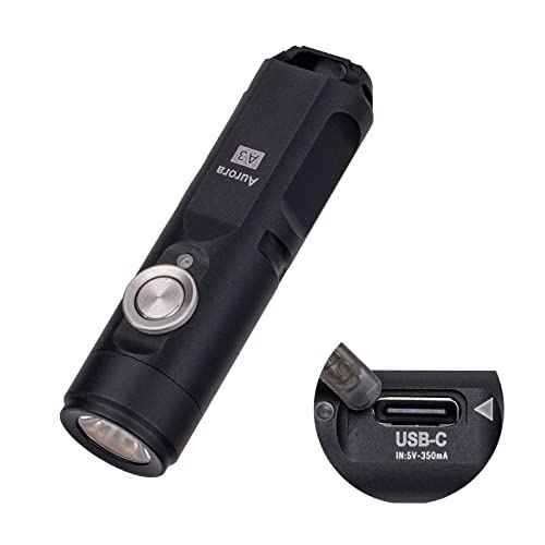 RovyVon Aurora A3 4th Generation EDC Keychain Flashlight, 650 Lumens Super Bright Mini Handheld Flashlight, Powered by USB Rechargeable Built-in Battery for Camping, Outdoors, Everyday Carry