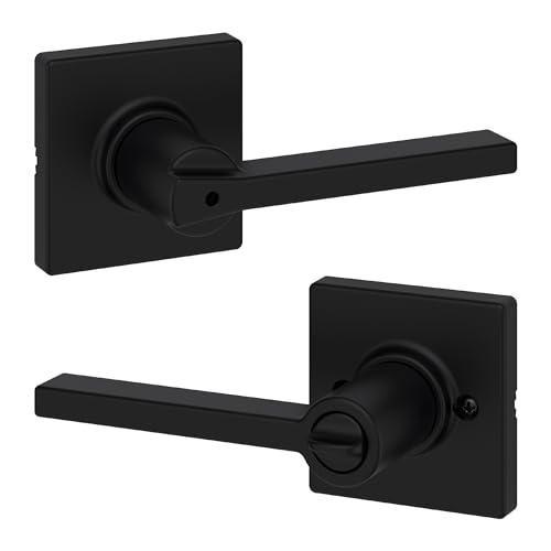 Kwikset Casey Privacy Door Lever with Lock - Matte Black, 1 Pack