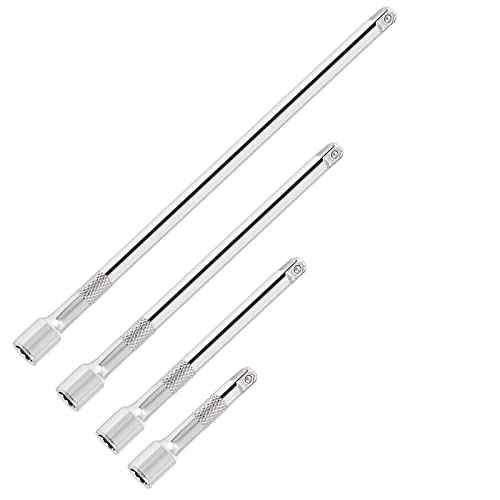 4Pcs Drive Socket Extension Set (Cr-V) Steel Socket Extension Set with Mirror Finish (Length Includes 2"/50mm, 4"/100mm, 6"/150mm, 10"/252mm)
