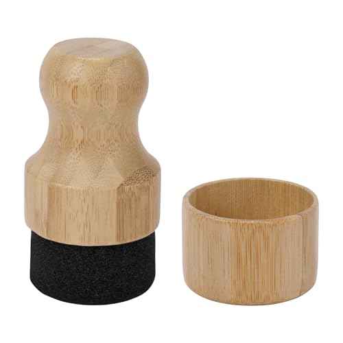 Cutting Board Oil Wax Applicator, Round Wood Mineral Oil Wax Applicator with Lid Cutting Board Conditioner Applicator for Wooden Butcher Blocks Spatulas Spoons Utensils (Wood Color)