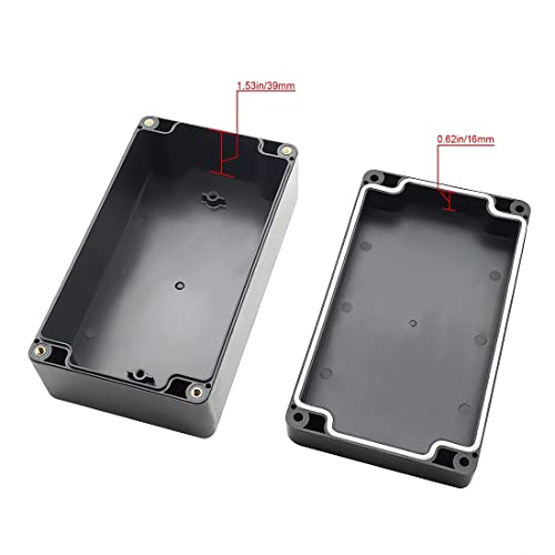 LeMotech 6.2 x 3.5 x 2.4 Inch Waterproof ABS Plastic Junction Box IP65 Black (Pack of 1)