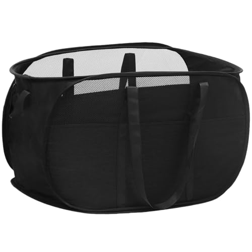 BATTOO 82L-1x Collapsible Laundry Basket - Tear-Proof Pop Up Hamper with Dual Handles, Black